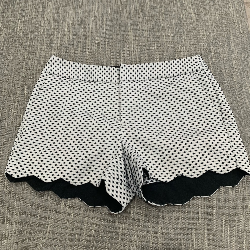 White and black patterned shorts